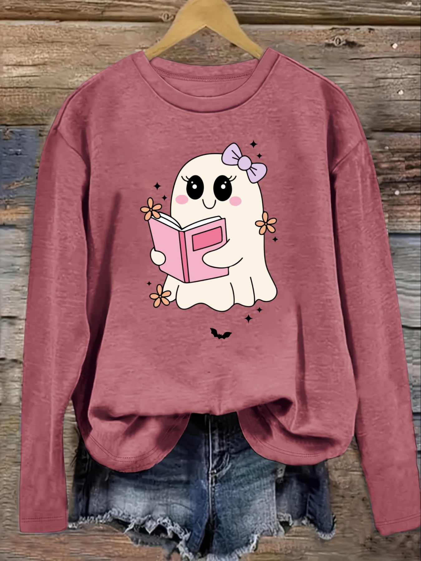 Women's Casual Long Sleeve Cre - Costumes ulasan dan harga