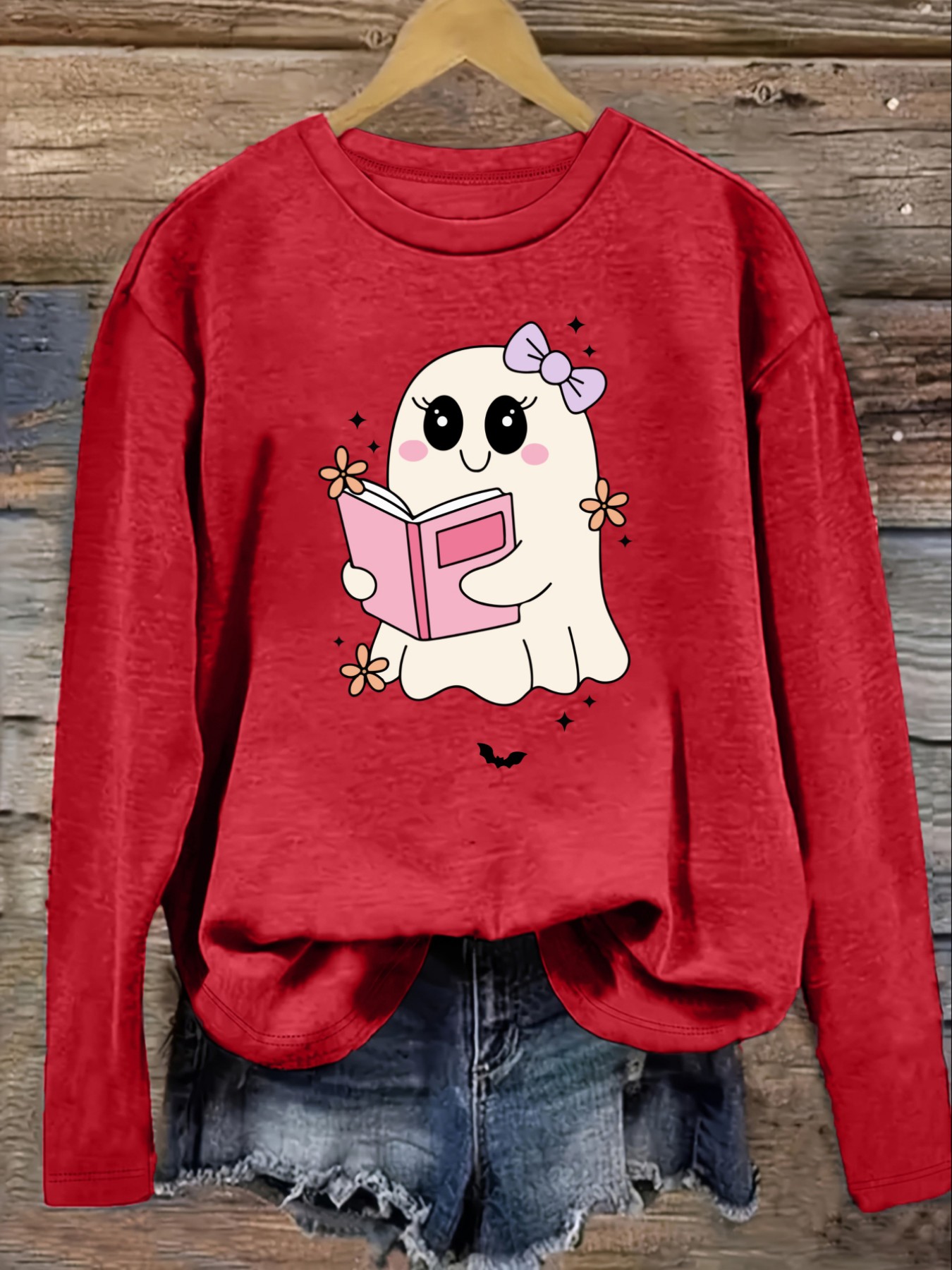 Women's Casual Long Sleeve Cre - Costumes ulasan dan harga