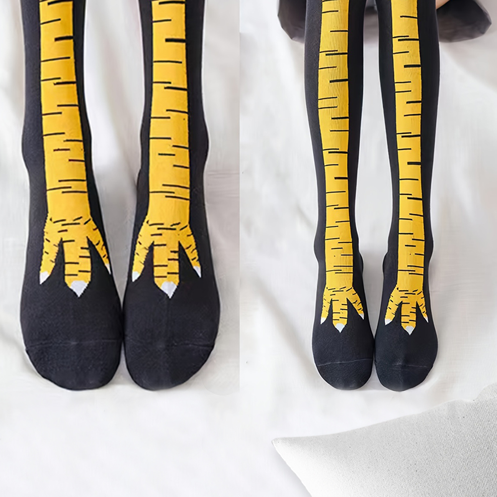 1 Pairs Women Knee High Socks  - Funny Chicken Leg Socks ulasan dan harga