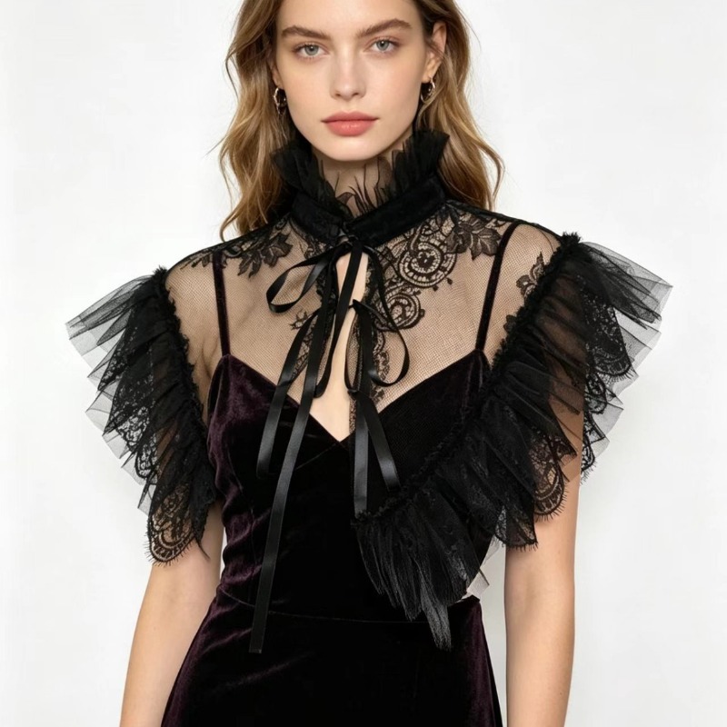 Gothic Style Lace Tulle False  - Costumes ulasan dan harga