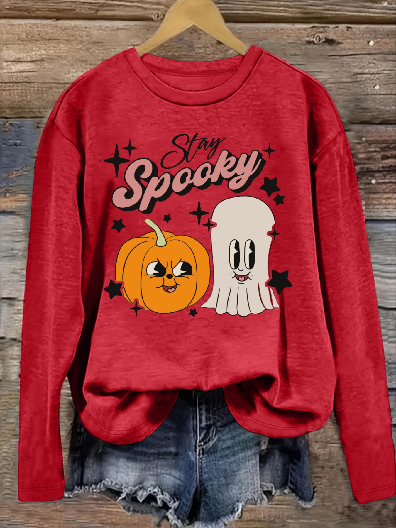 Women's Casual Long Sleeve Cre - Costumes ulasan dan harga
