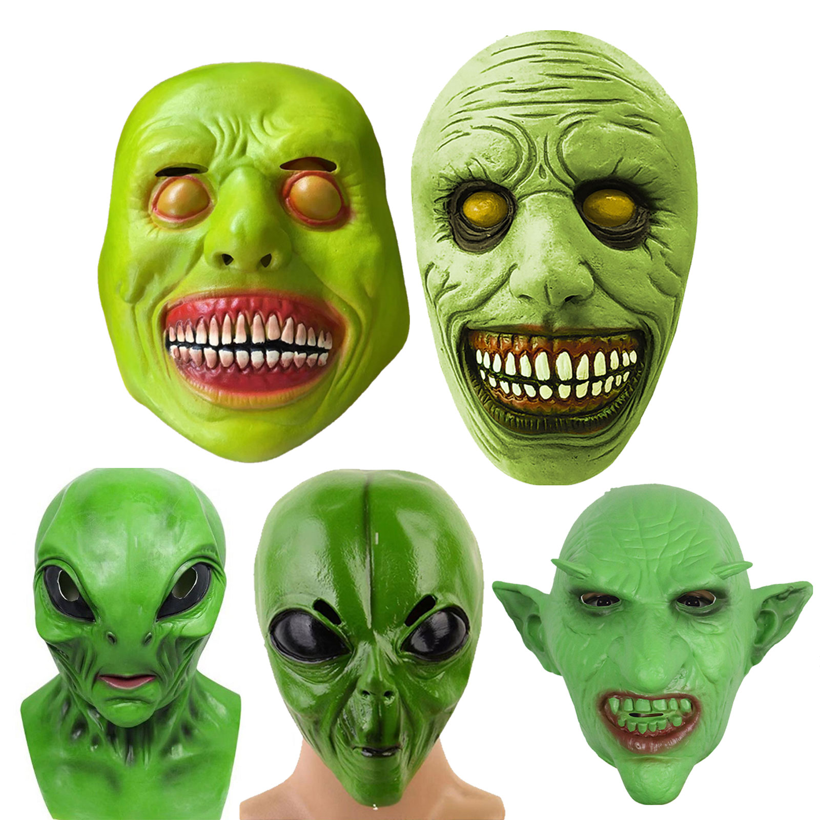 Halloween Alien Mask Realistic - Latex Alien Mask Realistic ulasan dan harga