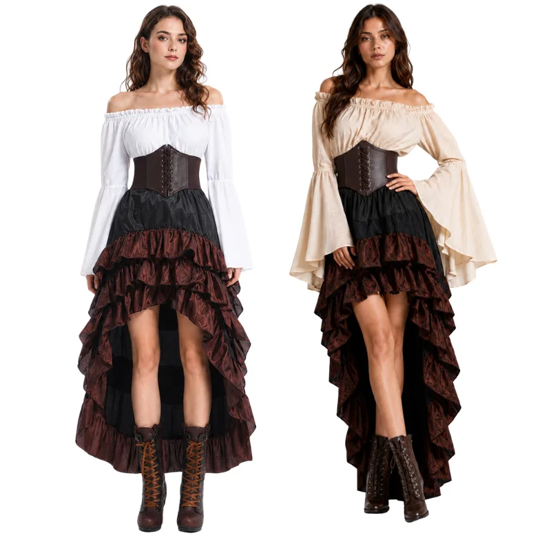 Halloween Medieval Retro Pirat - Medieval Renaissance Dress Women ulasan dan harga
