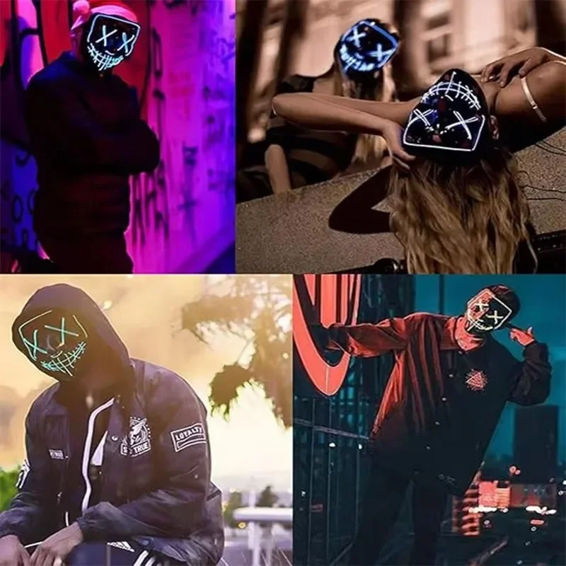 Led Mask Halloween Carnival Ch - Led Purge Mask Halloween ulasan dan harga