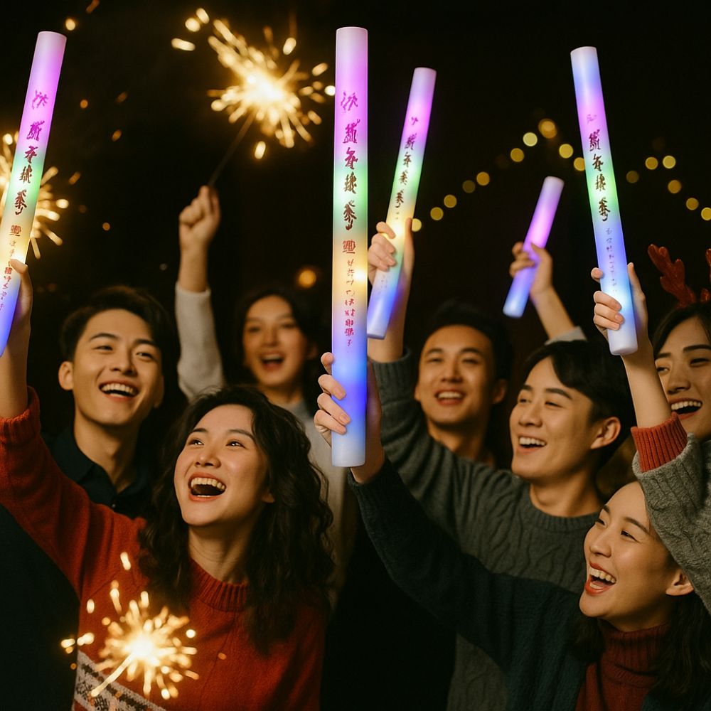 Atmosphere Props Colorful Spon - Flashing Led Foam Sticks Party ulasan dan harga