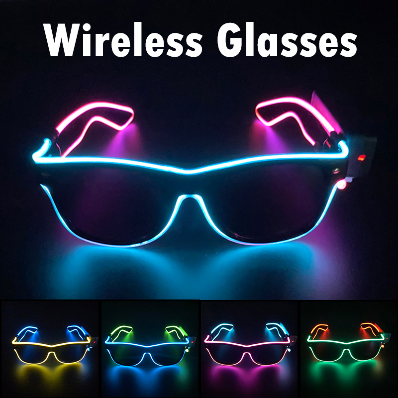 Wireless Cool LED Sunglasses f - Glow In The Dark Party Glasses ulasan dan harga