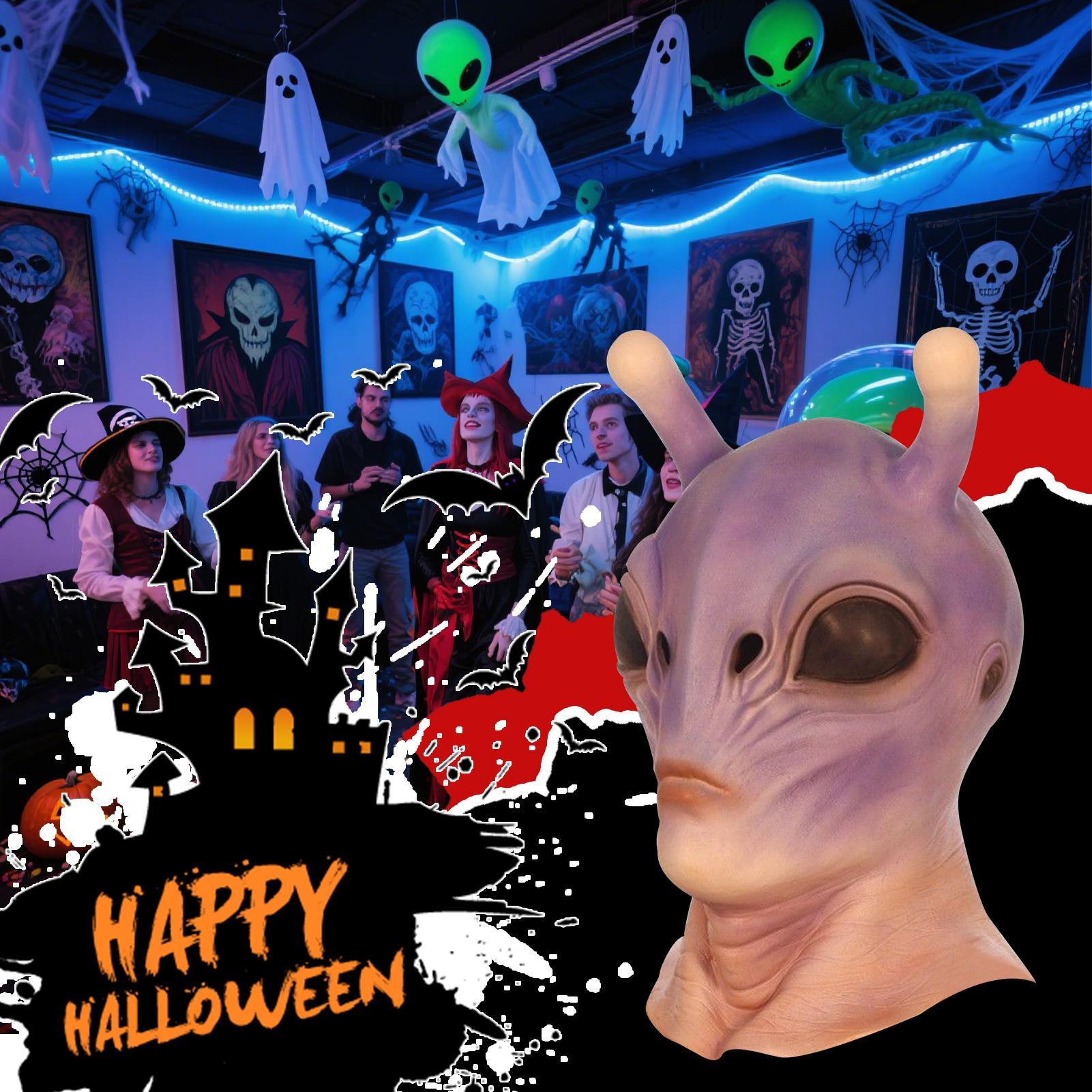 Full Head Realistic Halloween  - Latex Alien Mask Realistic ulasan dan harga