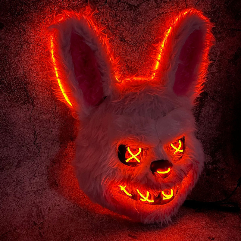 Bunny Mask Masquerade LED Rabb - Led Purge Mask Halloween ulasan dan harga