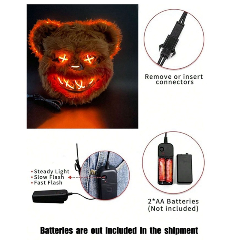 Bunny Mask Masquerade LED Rabb - Led Purge Mask Halloween ulasan dan harga
