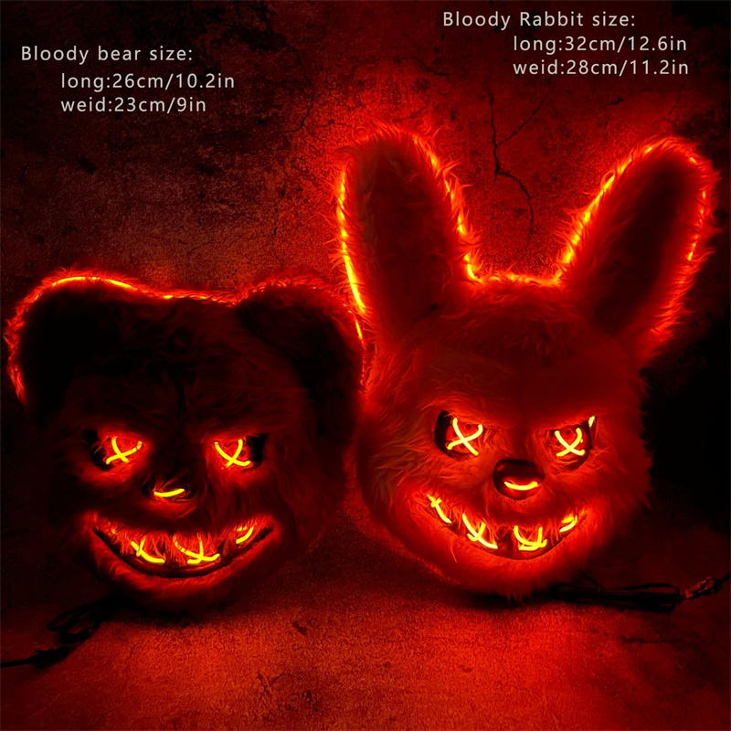 Bunny Mask Masquerade LED Rabb - Led Purge Mask Halloween ulasan dan harga